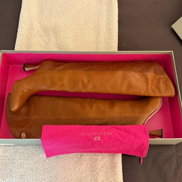 DEE OCLEPPO Ojai Knee High Boot In Cognac Leather Tan Knee-High Women's Boots - Picture 3 of 15